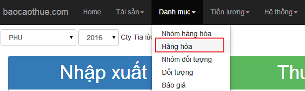 Danh mục hàng hóa Danh mục hàng hóa